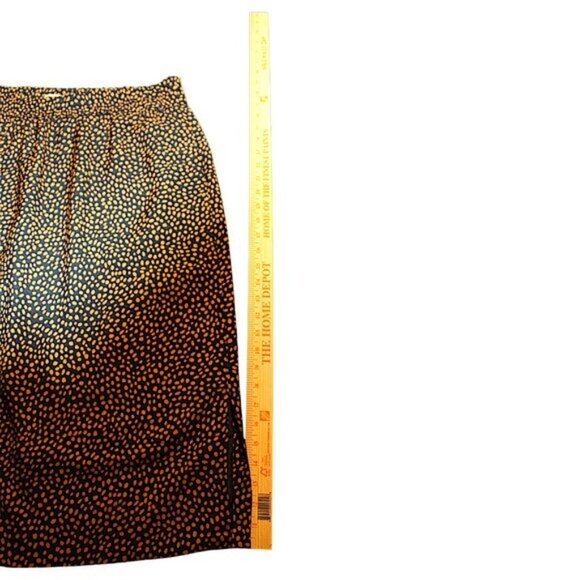 CB - Do Not Crosslist - J.Crew XL Spotted A-Line Midi Skirt Black Orange Elastic - Picture 6 of 8
